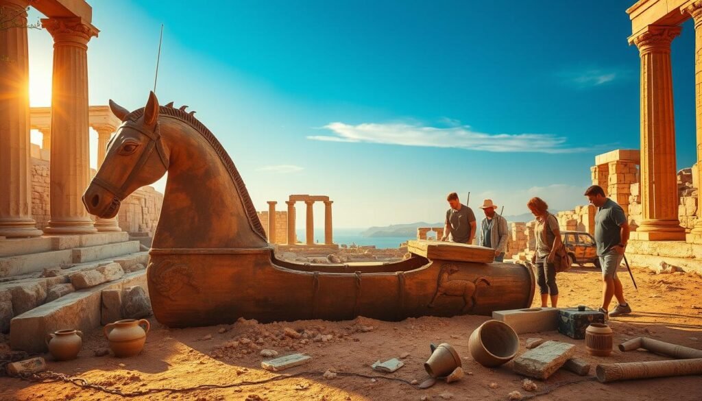 Archaeological evidence for Trojan Horse divine connections