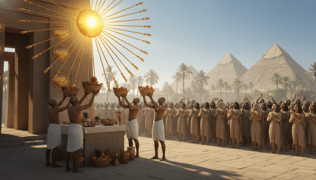 Aten sun worship in ancient Egypt