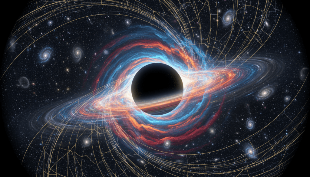 spacetime curvature near black hole
