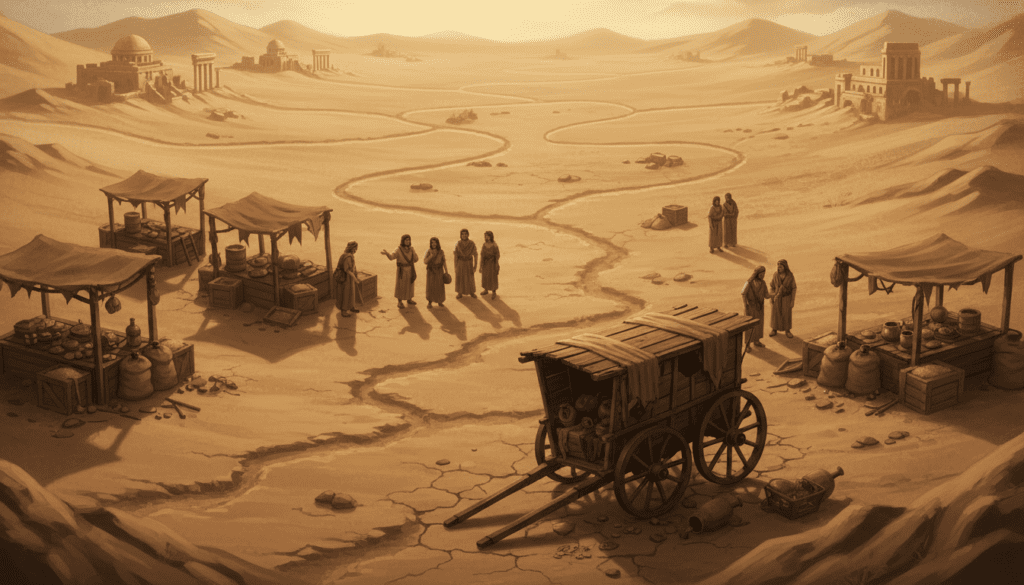 Ancient trade routes and economic collapse