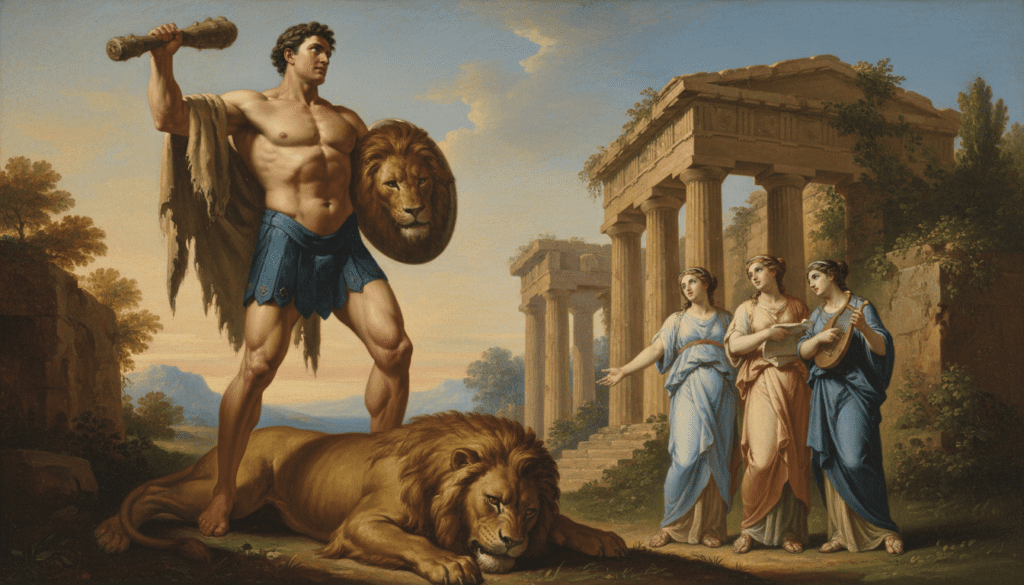Hercules in classical art depicting Greek mythology