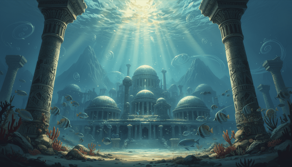 ancient Atlantis myth illustration ancient Atlantis myth illustration