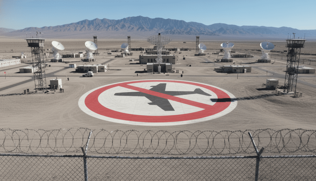 restricted airspace over military testing site