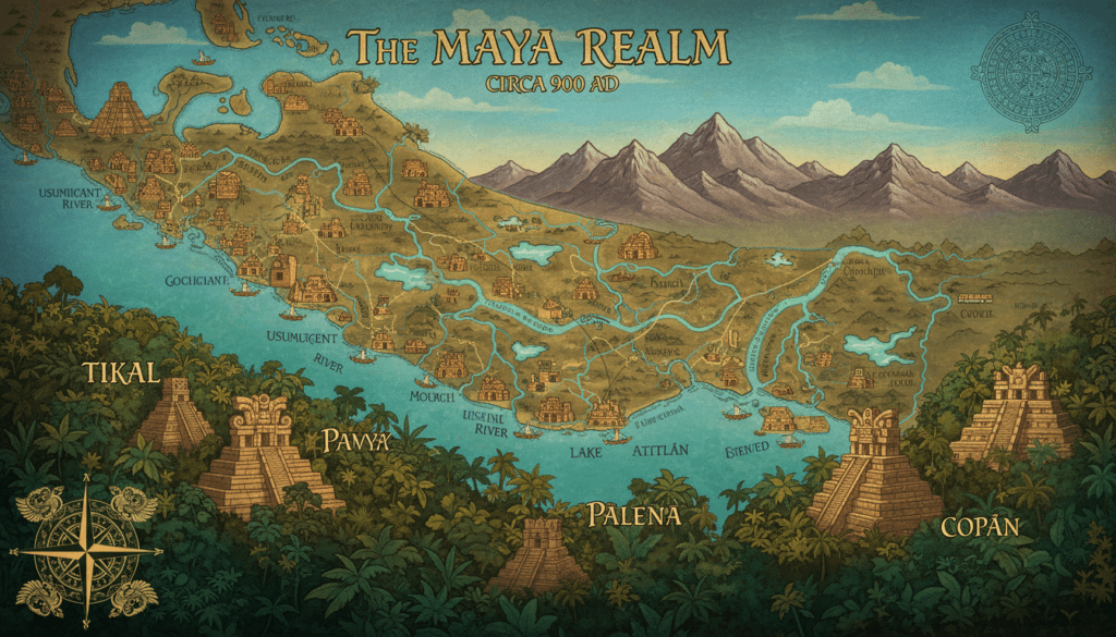 Ancient Maya region map